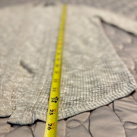 Express Waffle Knit Flare Sleeve Open Front Gray Tan Off White Cardigan Women XS - Picture 6 of 9